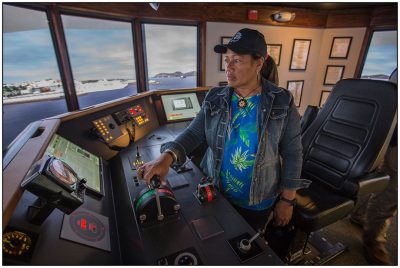 why seafarers are essential workers, aunofo havea, women of the maritime industry, woman using simulator, ship simulator, tug boat simulator